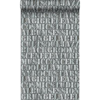 TAPETE alte eiserne Druckbuchstaben 53 cm x 10.05 m - Grün, Papier (53/1000cm) - Origin Wallcoverings