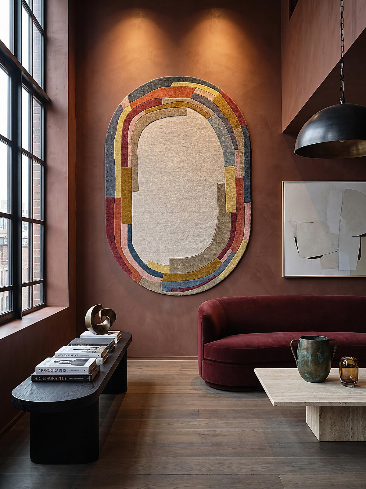 WOLLTEPPICH handgetuftet LUGAR, Farbblock-Bordüre, Multi, 160 x 230 cm - Multicolor, Textil (160/230cm) - KADIMA DESIGN