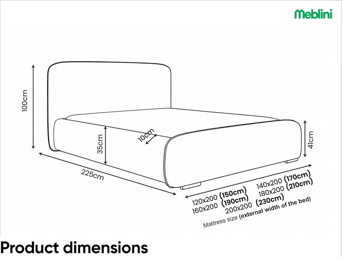 BETT BELLION - Creme, Holzwerkstoff (160/200cm) - Meblini