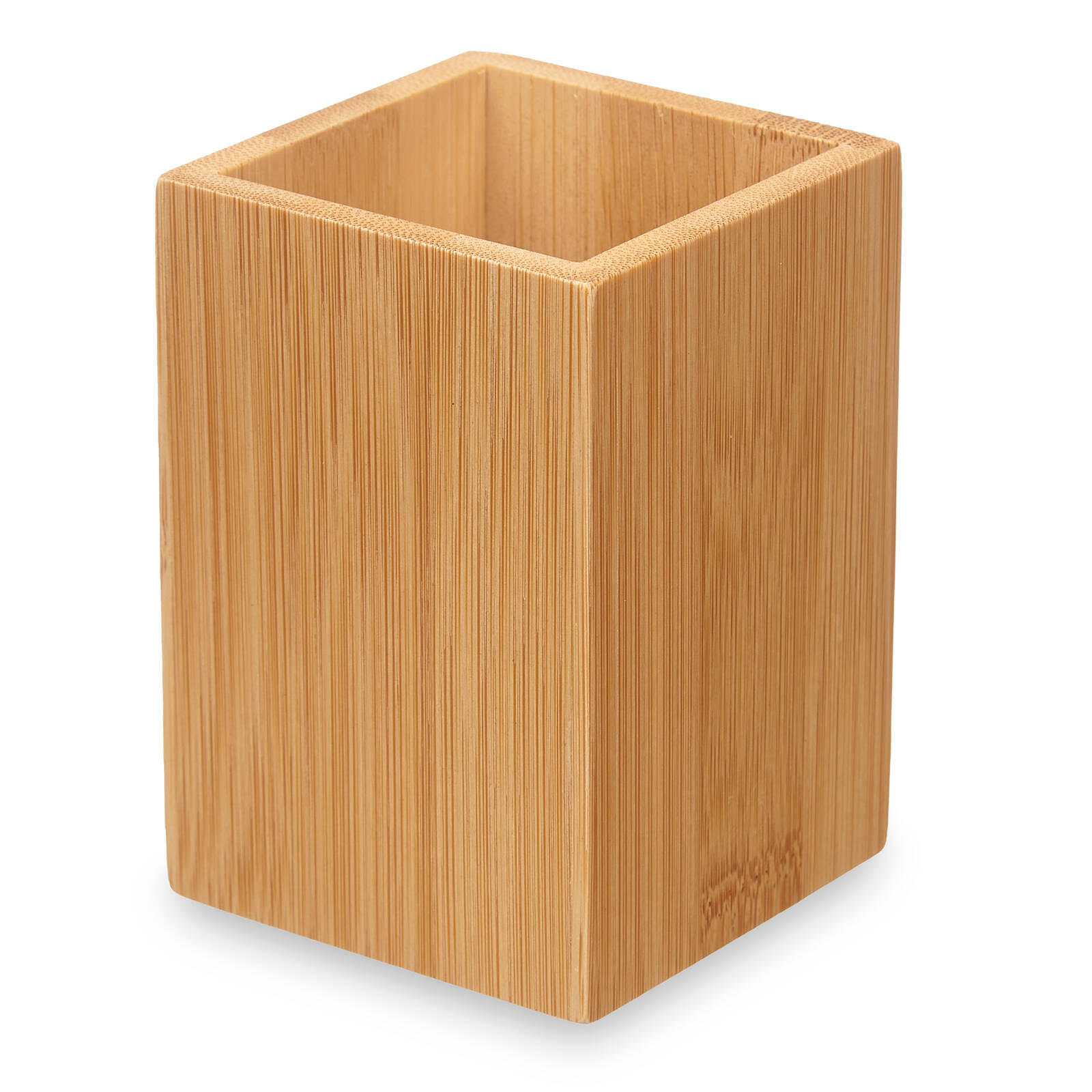ZAHNPUTZBECHER Bambus Quadratisch 6,8/6,8/9,7 cm - Braun, Naturmaterialien (6.8/9.7/6.8cm) - Berilo