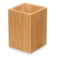 ZAHNPUTZBECHER Bambus Quadratisch 6,8/6,8/9,7 cm - Braun, Naturmaterialien (6.8/9.7/6.8cm) - Berilo