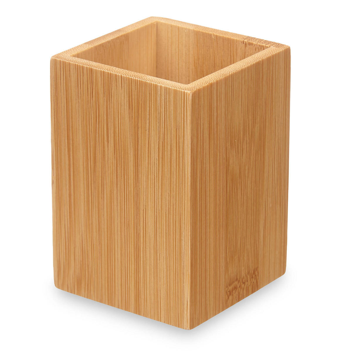 ZAHNPUTZBECHER Bambus Quadratisch 6,8/6,8/9,7 cm - Braun, Naturmaterialien (6.8/9.7/6.8cm) - Berilo