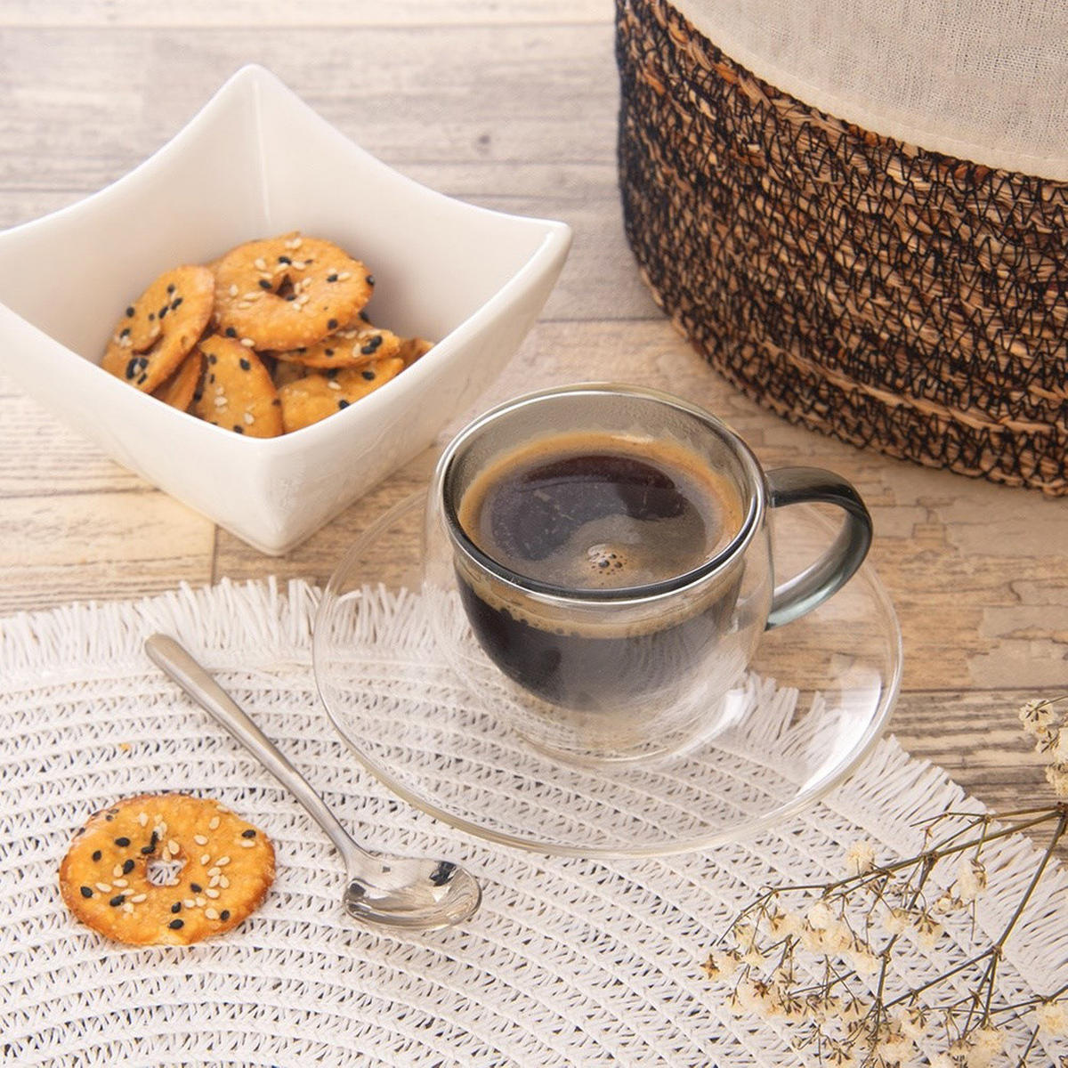 THERMOBECHER Espresso z Untertasse 2er-Set - Klar, Glas (0.09L) - Orion 