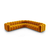 ECKSOFA symmetrisch modular Lupine aus Samt gelb 5 Sitzplätze - Gelb, Textil (309/309cm) - Micadoni
