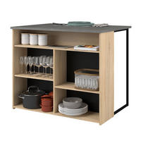 KÜCHENINSEL Eiche, grau 109 cm, Küchentheke mit Stauraum - Eichefarben/Grau, Holzwerkstoff (109/90/80cm) - Parisot Meuble