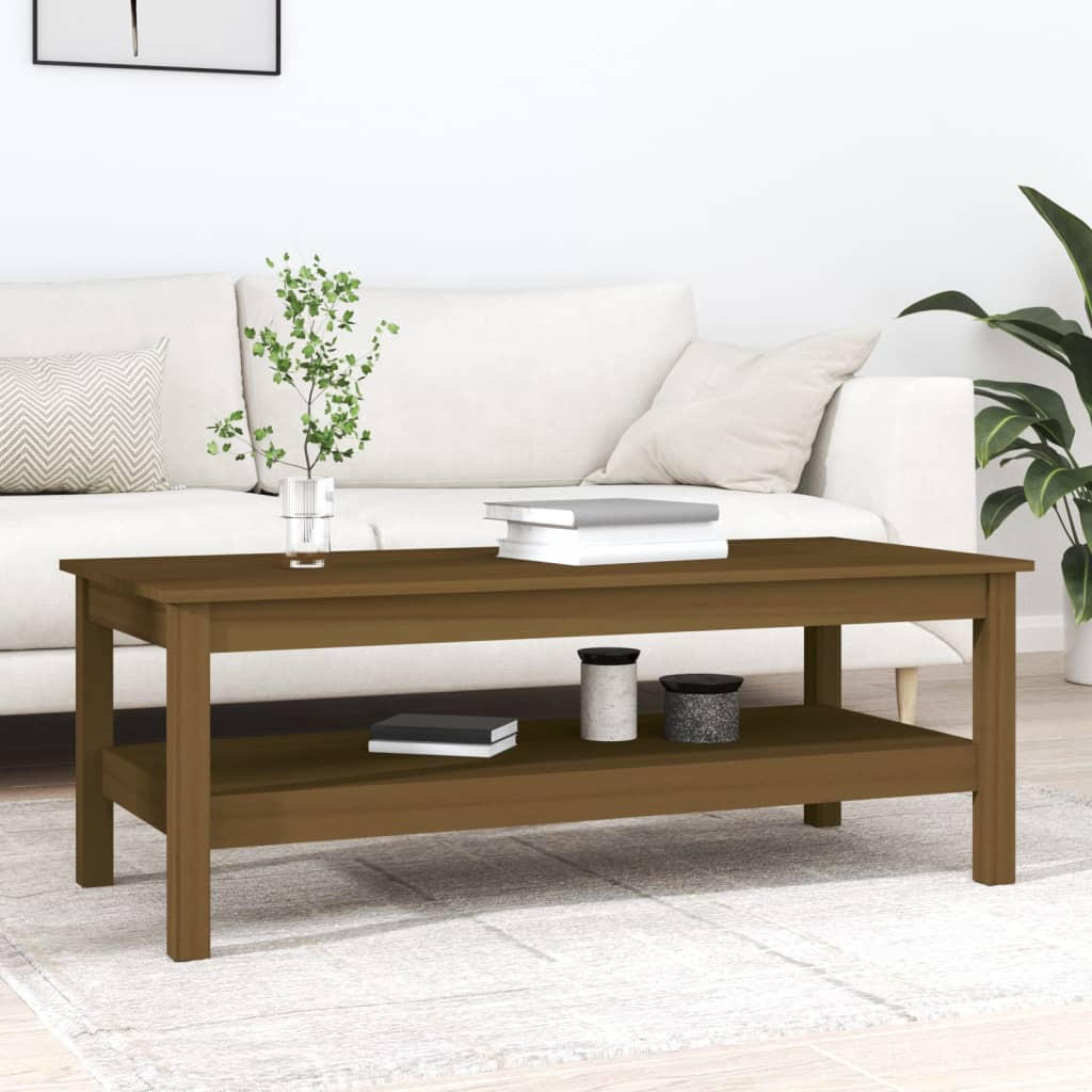 COUCHTISCH Honigbraun 110x50x40 cm Massivholz Kiefer - Braun, Holz (50/110/40cm) - furnicato