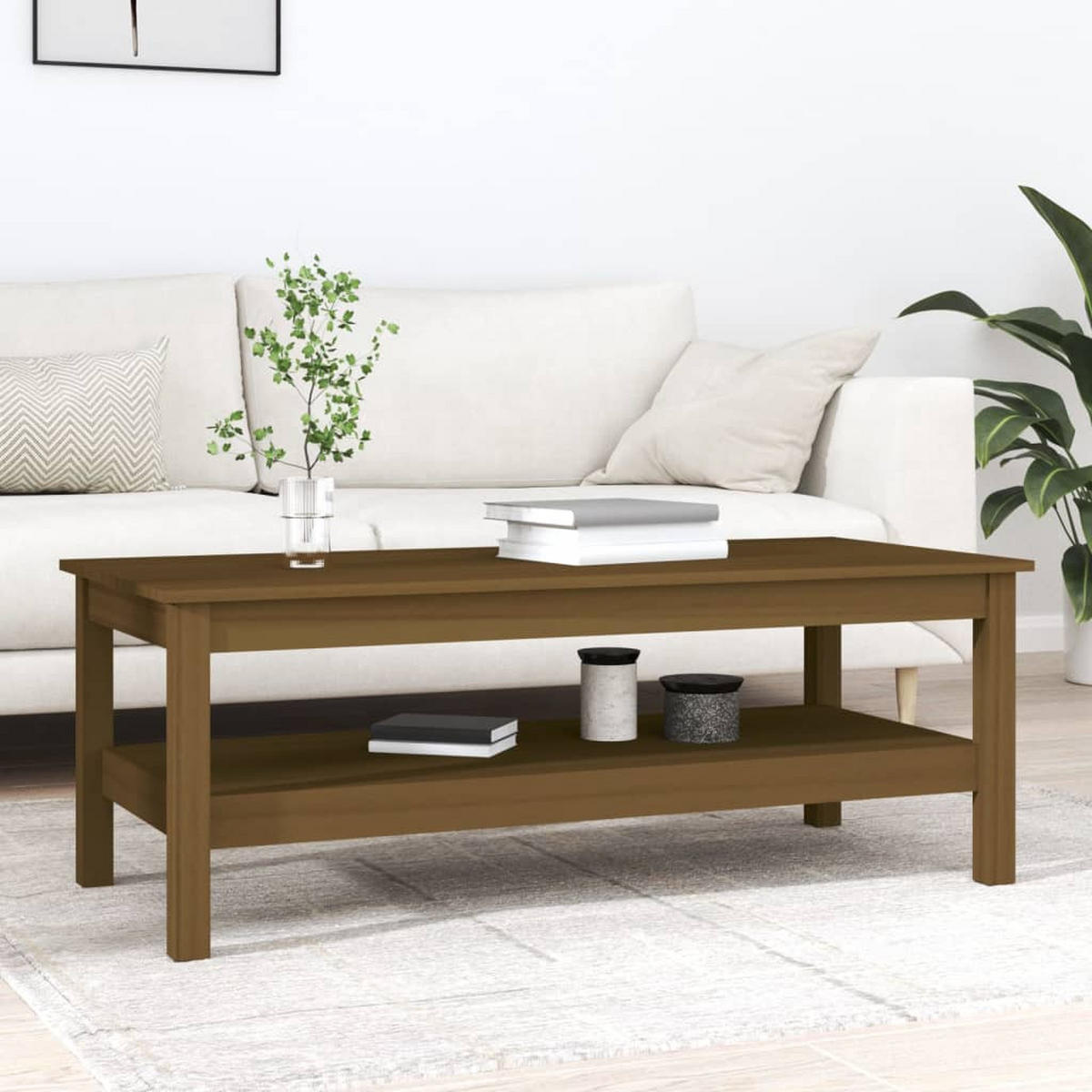COUCHTISCH Honigbraun 110x50x40 cm Massivholz Kiefer - Braun, Holz (50/110/40cm) - furnicato