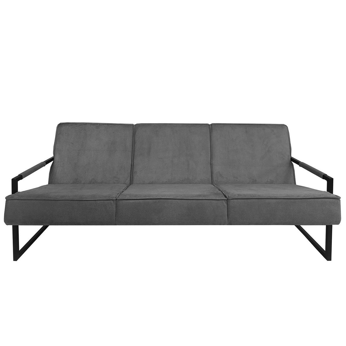 3-SITZER SOFA - Strukturstoff - Grau, Textil (185/74/82cm) - home24