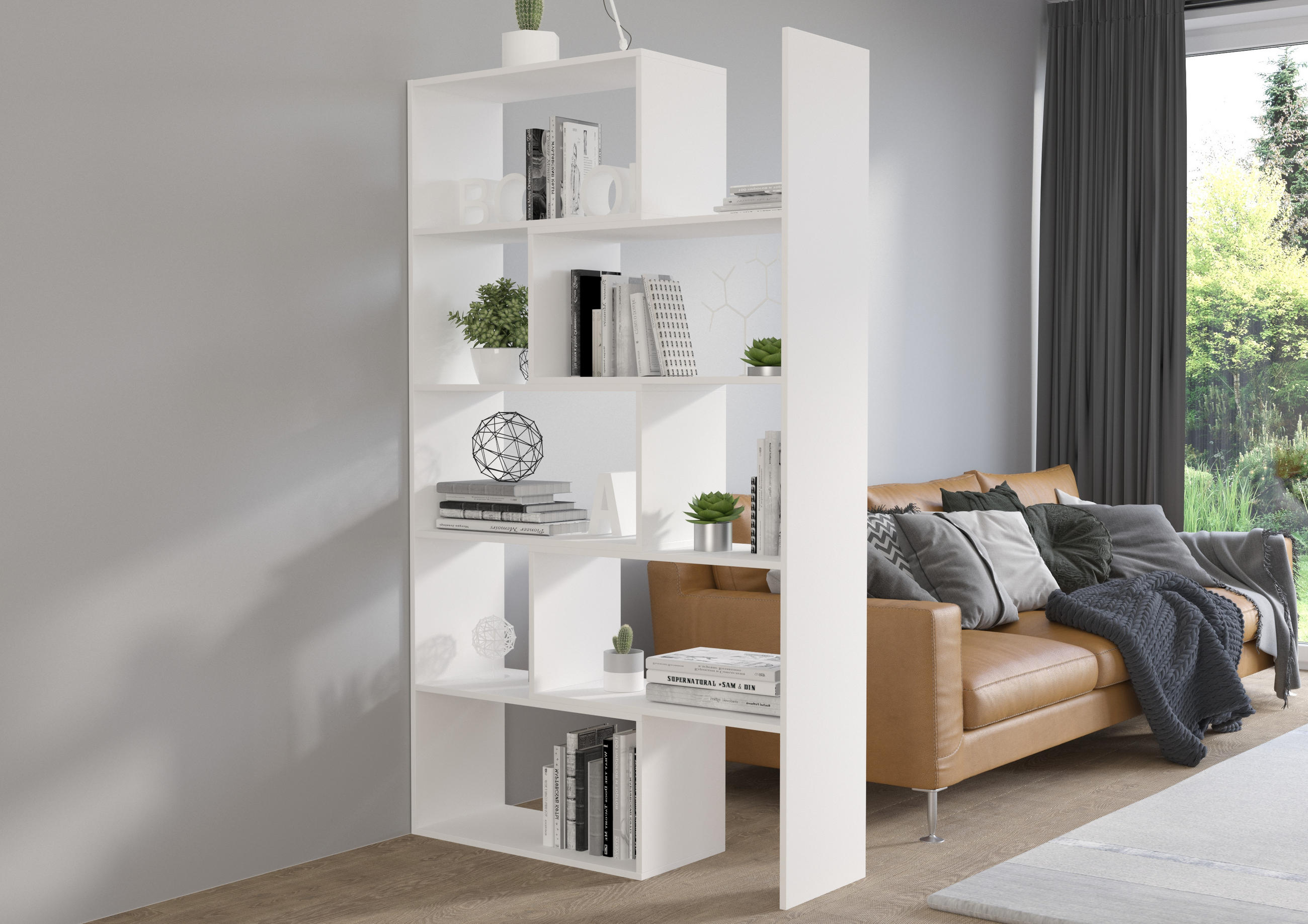 REGAL KORAL 2 - Weiß, Holzwerkstoff (125/188/33cm) - Meblini