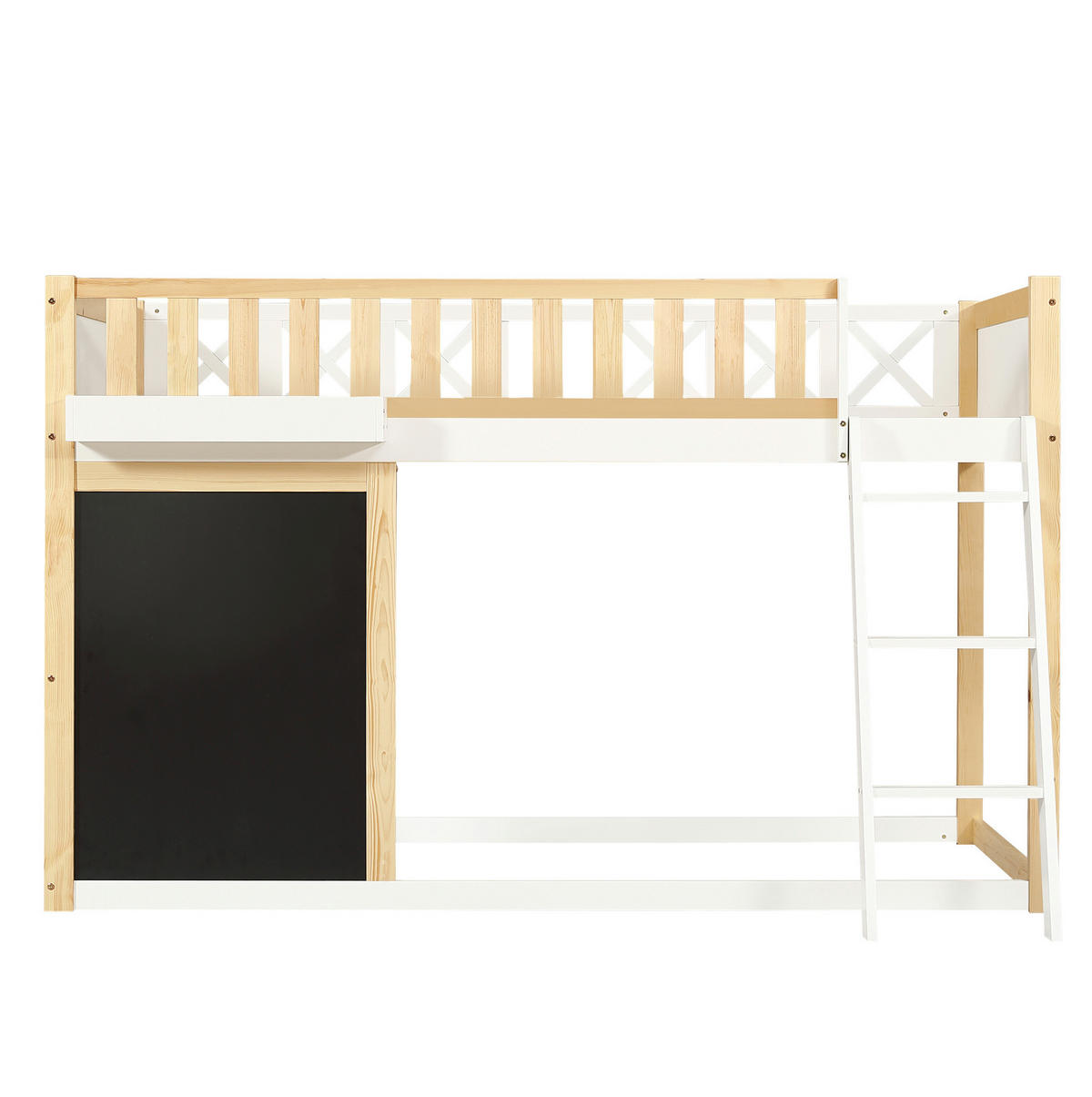 HOCHBETT 120/200 cm Weiß/Natur aus Kiefer+MDF mit Tafel - Weiß, Holzwerkstoff (90/200cm) - OKWISH