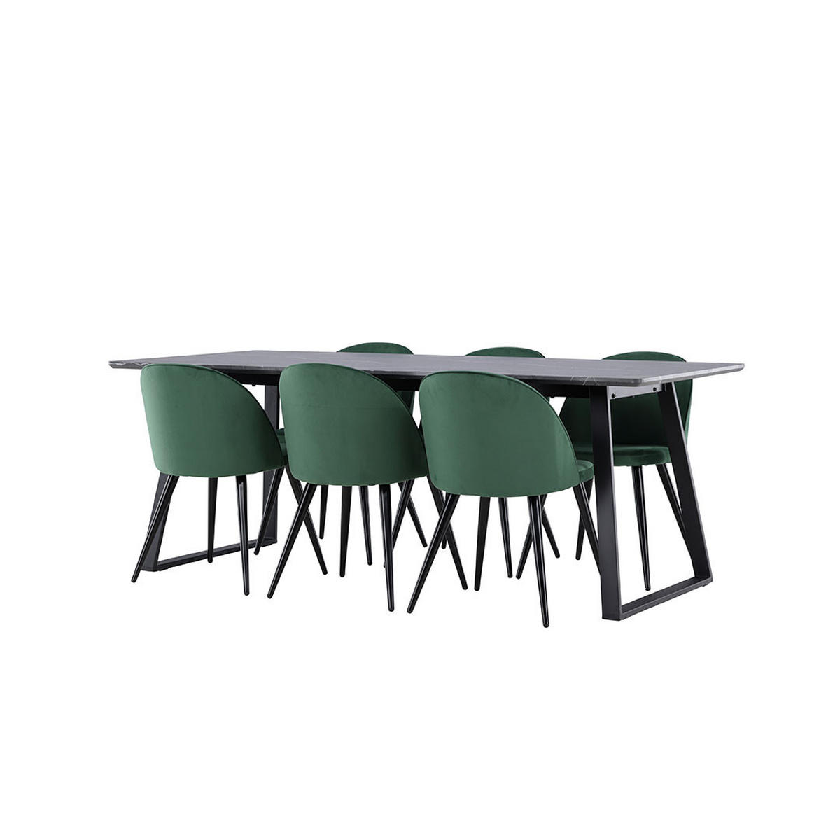 TISCHGRUPPE Grün - Grün, Holzwerkstoff (200/75/90cm) - ebuy24