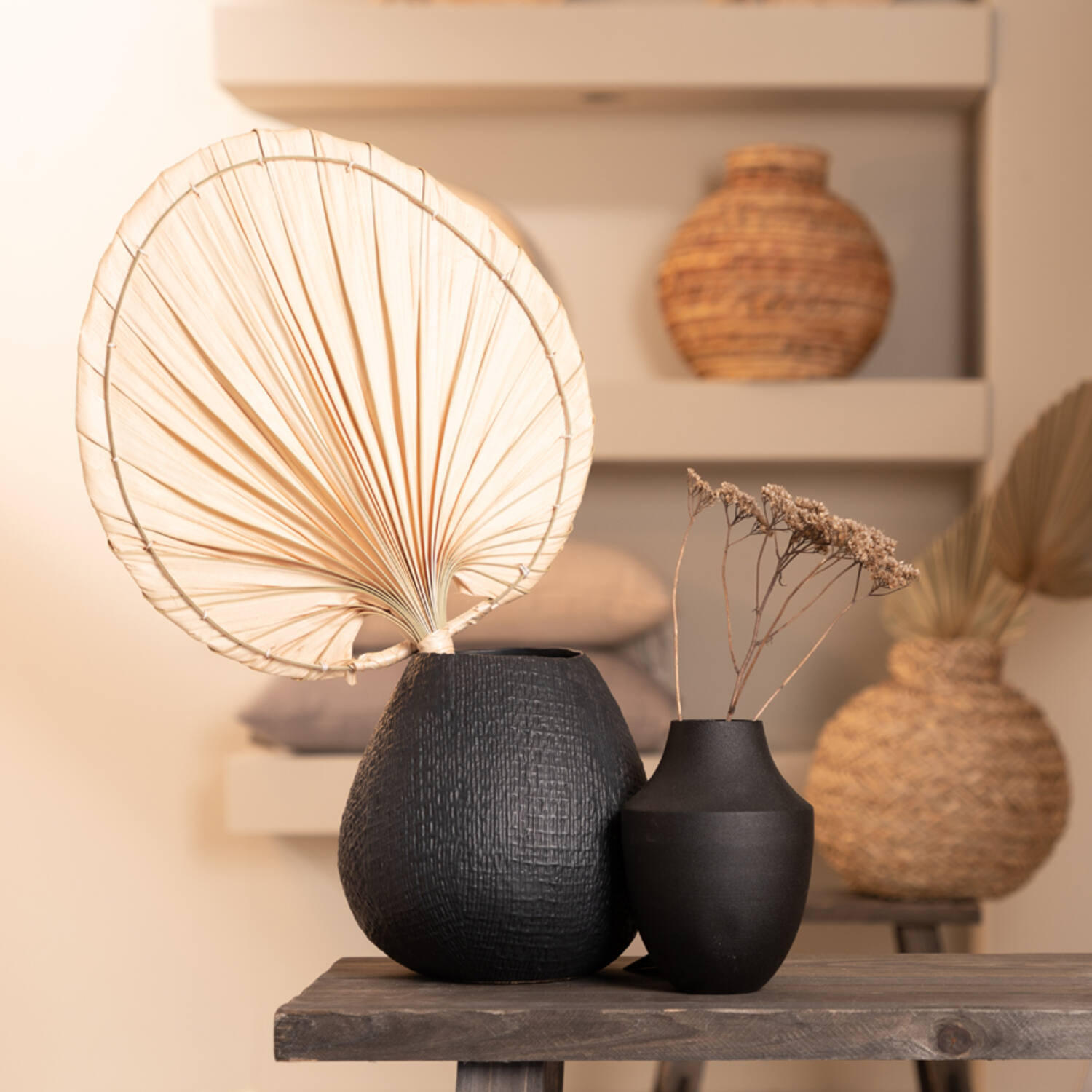 BODENVASE JAKE Ø39,5x41 cm, Keramik, Schwarz - Schwarz, Keramik (41cm) - Light & Living