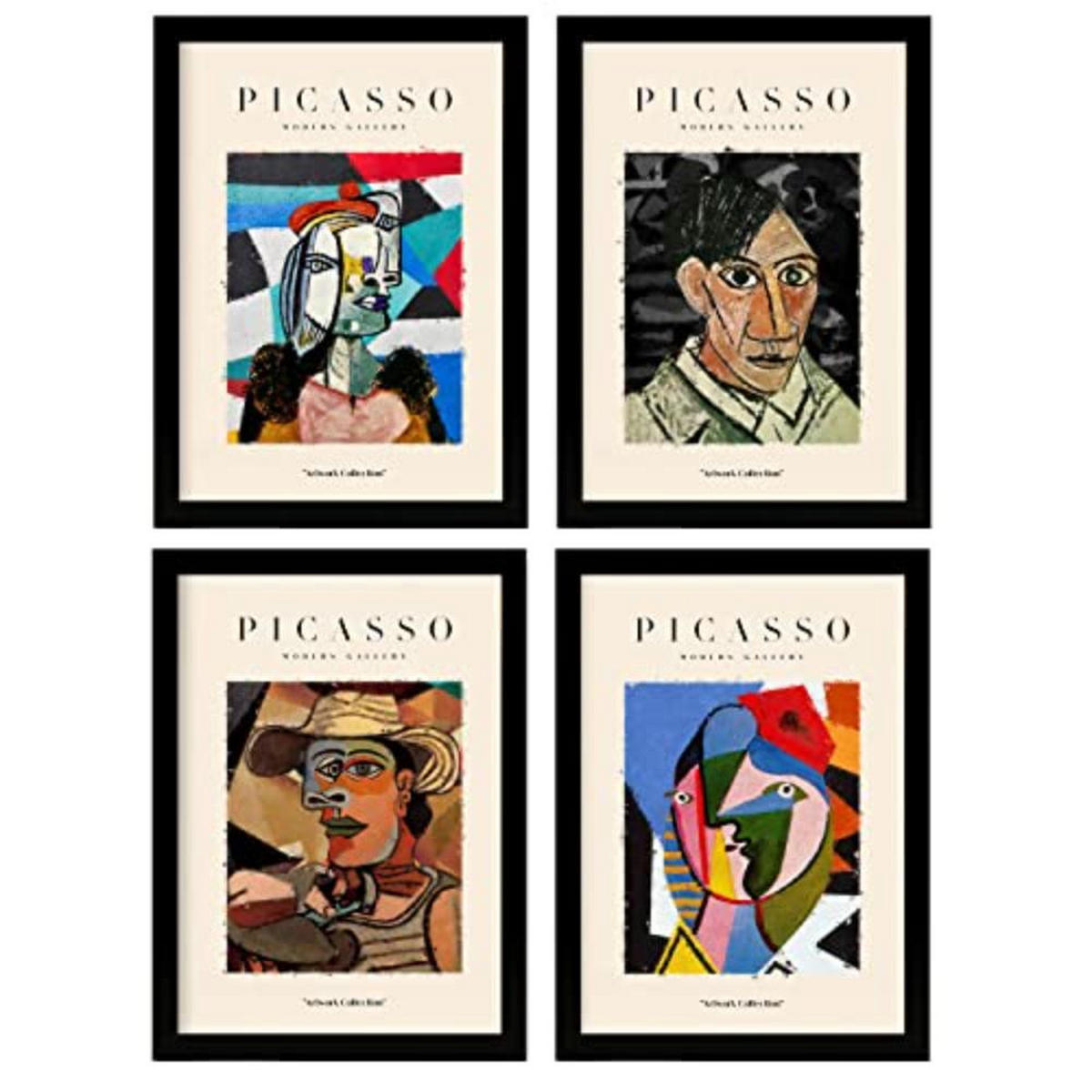 POSTER Set mit 4 Picassos Identifikationskollektion A4 Rahmenlos - Klar, Papier (29.7/3cm) - Nacnic