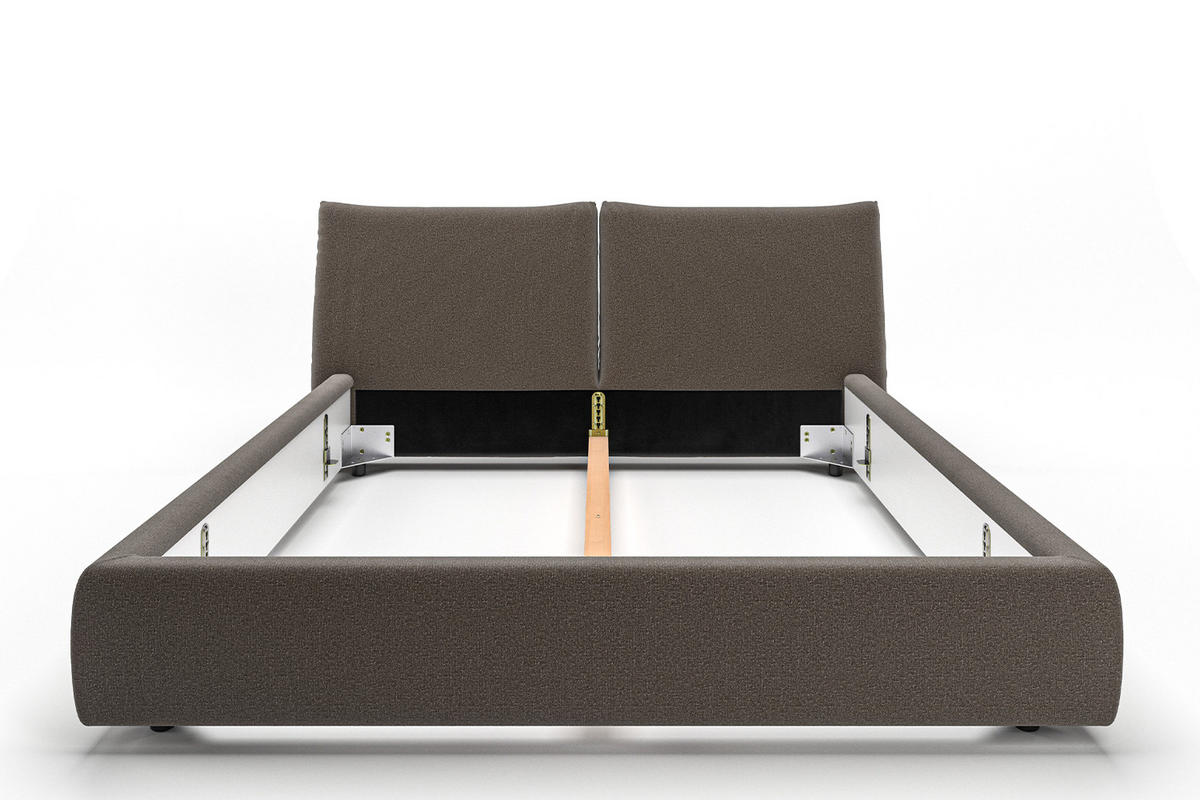 POLSTERBETT HENRY Taupe Cord - Taupe/Grau, Textil (140/200cm) - KAWOLA