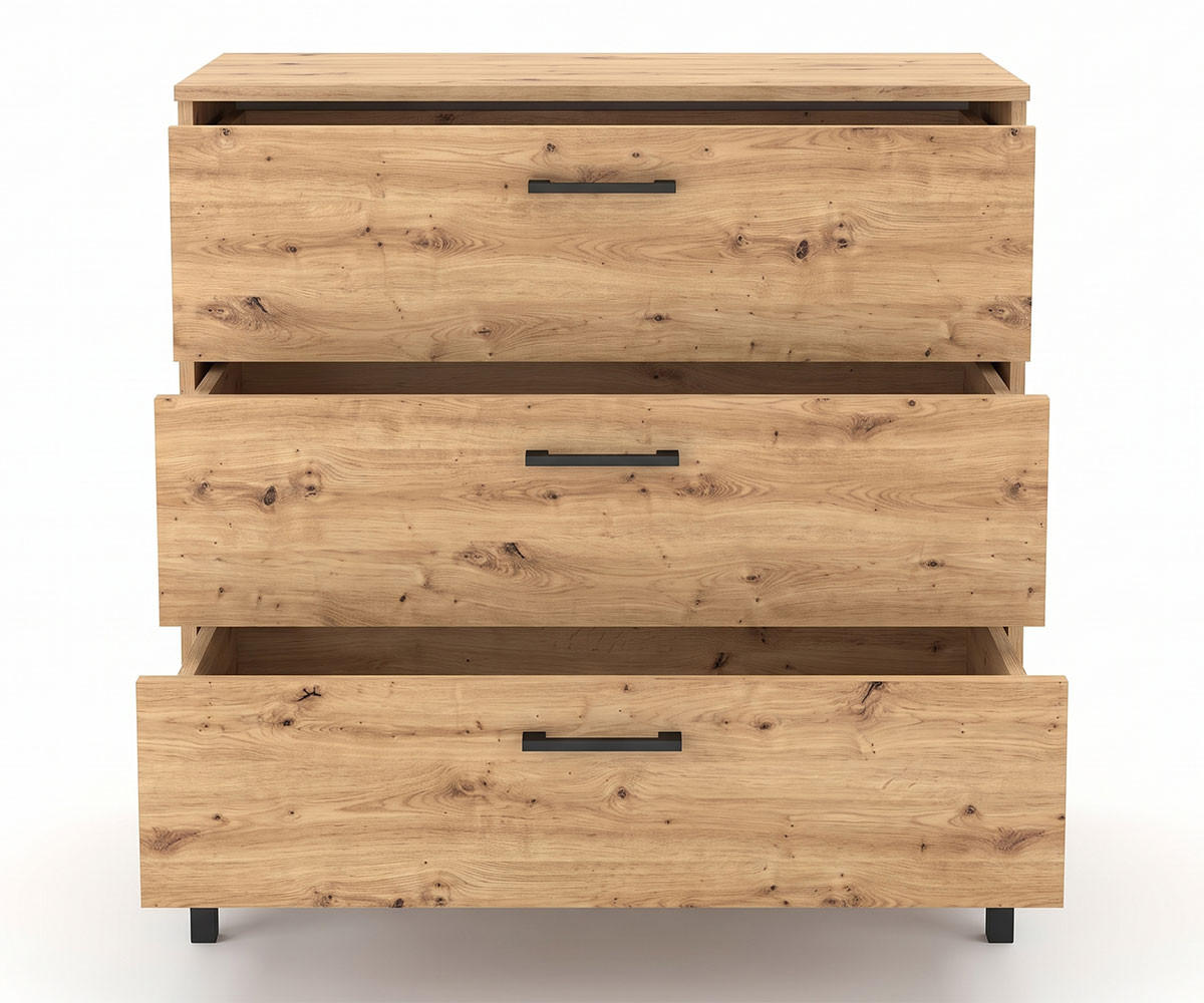 KOMMODE Nevio Artisan Eiche 92 / 41 / 83cm - Braun, Holz/Holzwerkstoff (92/83/41cm) - Feldmann-Wohnen