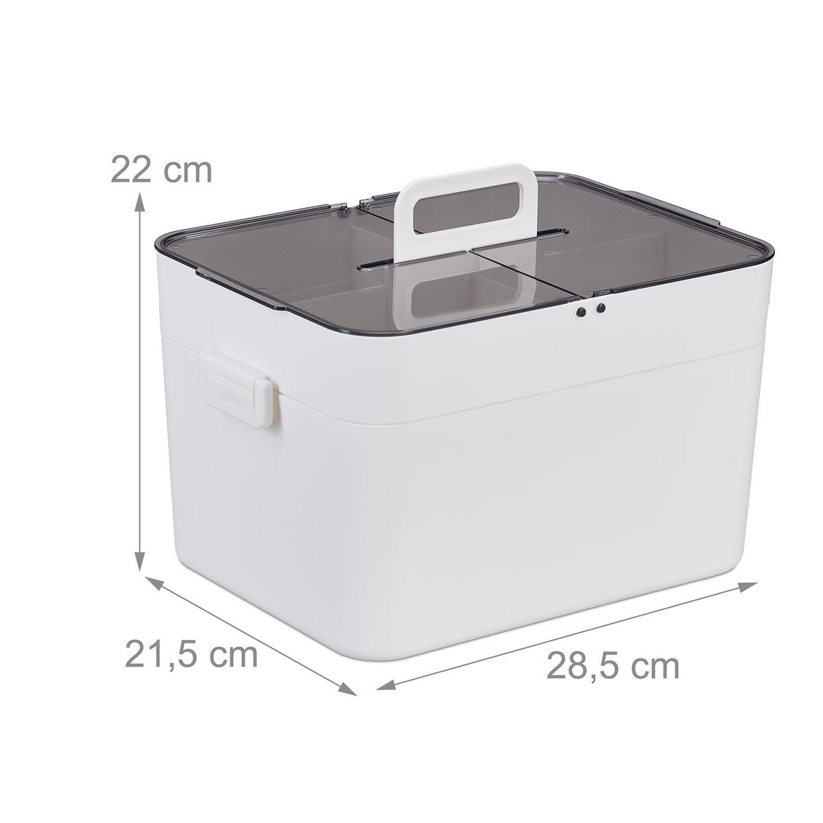 HAUSAPOTHEKE - Weiß/Grau, Kunststoff (28.5/22/21.5cm) - Relaxdays