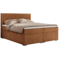 BOXBETT JASIR 120/200 - Orange Strukture - H3 - Orange, Holz/Textil (120/200cm) - MKS