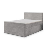 BOXBETT NOLEN 140x200 cm mit Matratze und Topper - Hellgrau - Hellgrau, Holz (140/200cm) - MASSENO