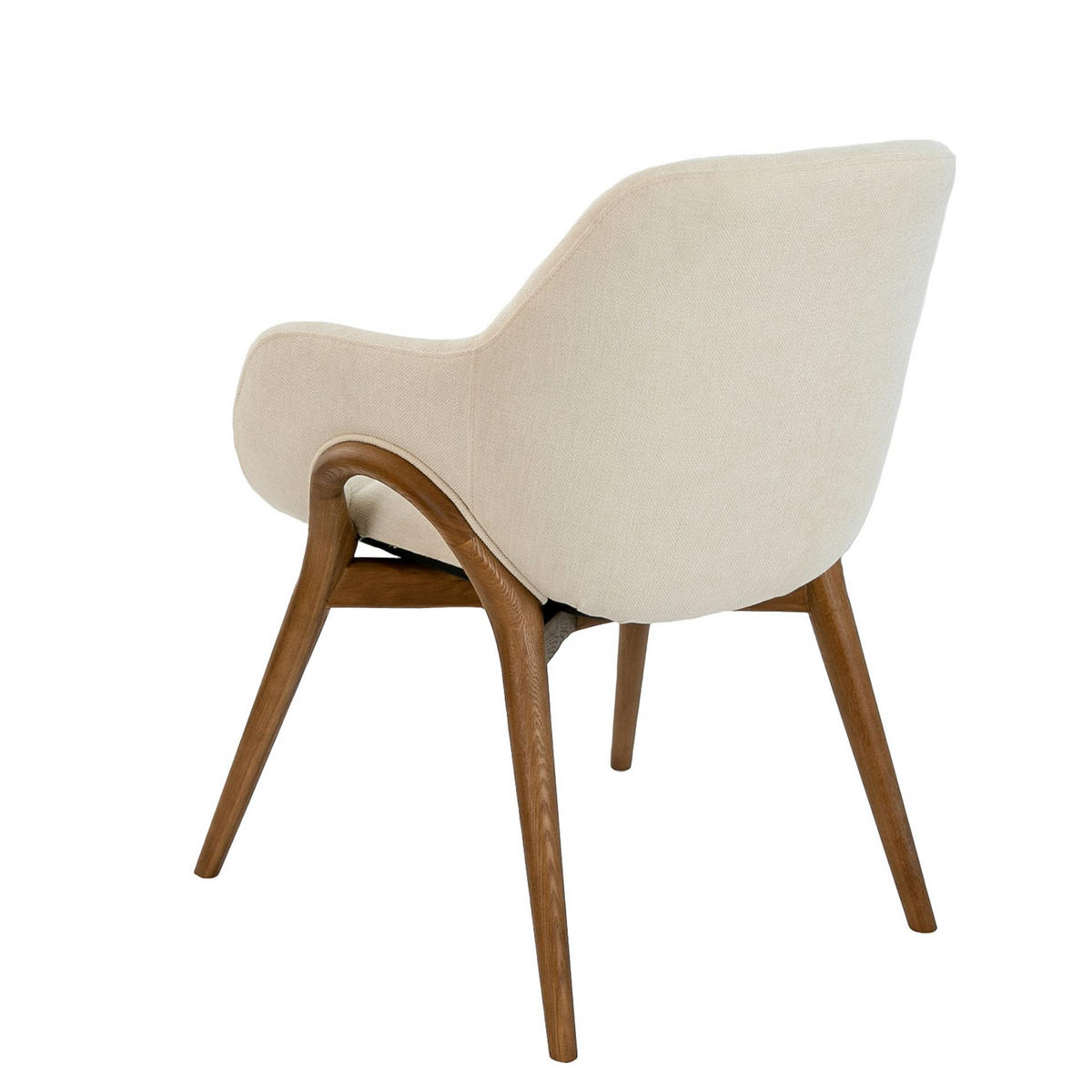 STUHL asymmetrisch Walnuss Beige 60/60/80 cm - Beige, Holz/Textil (60/80/60cm) - ANGEL CERDA