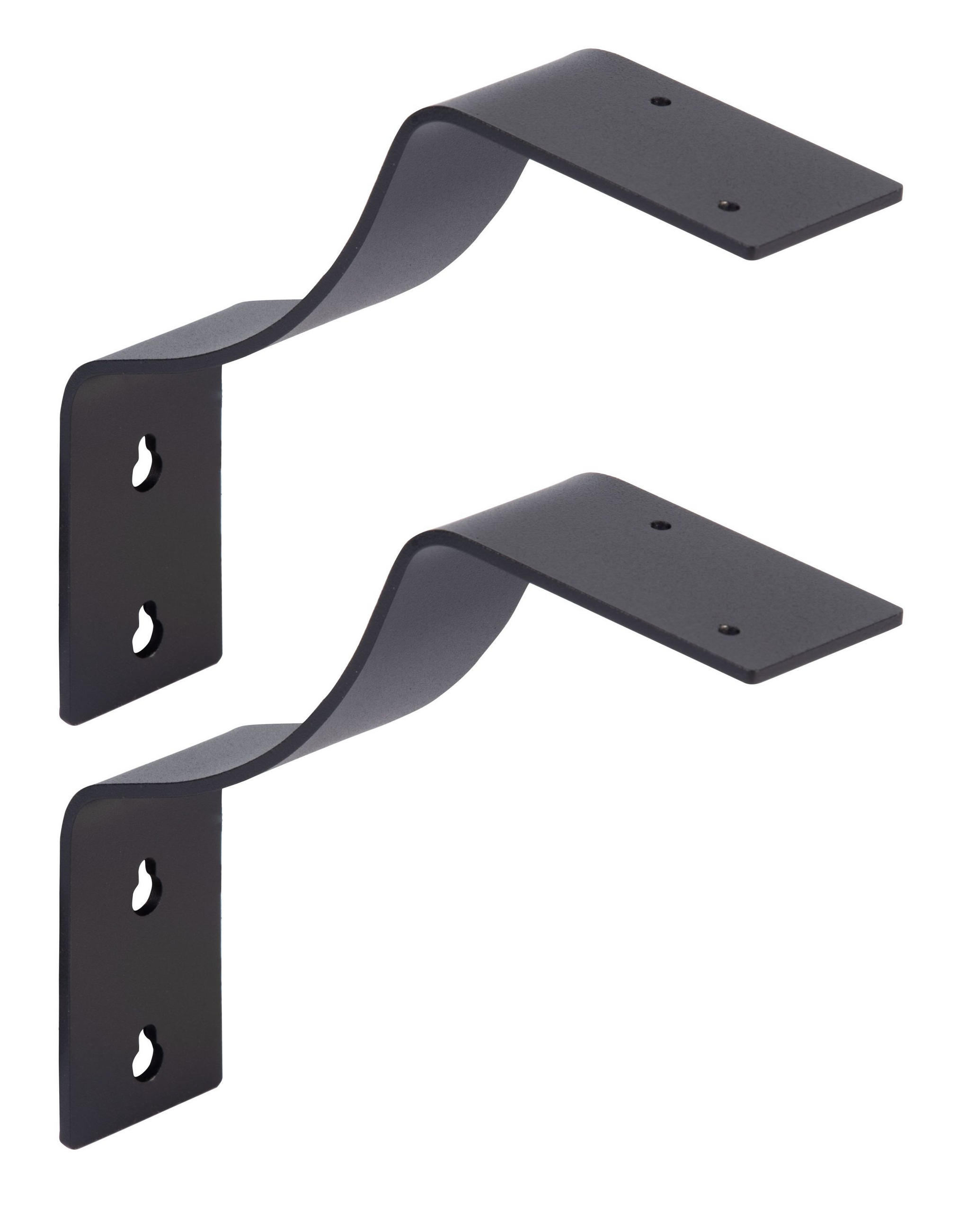 REGALATRÄGER als 2er Set Rico, Stahl in verschiedenen Trendfarben - Schwarz, Metall (4.5/18/18cm) - Alberts