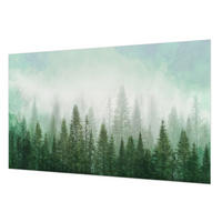 FOTOTAPETE 416x254 cm - Wolf im Wald - Grün, Textil (416/254cm) - Wallfluent
