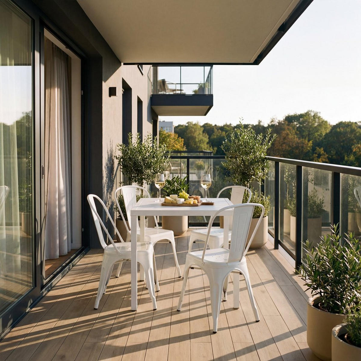 STUHL FÜR DRAUSSEN Hjorts Weiß 46 cm x 85 cm - Weiß, Metall (46/85/49cm) - Klast Home