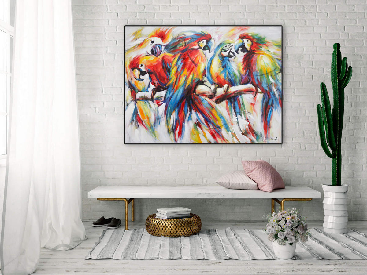 RUČNE MAĽOVANÝ AKRYLOVÝ OBRAZ 100/75 cm, viacfarebný, figurálny motív - viacfarebná, drevo/textil (100/75cm) - KUNSTLOFT