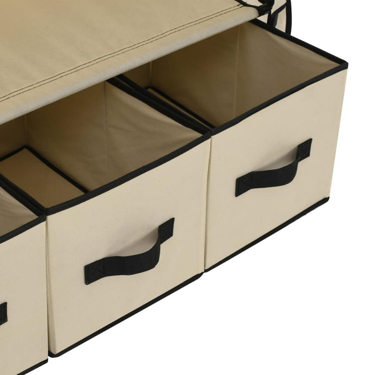 STOFFSCHRANK mit 3 Schubladen, 1 Rolltür 87/49/159 cm Creme - Creme, Textil (87/159/49cm) - vidaXL
