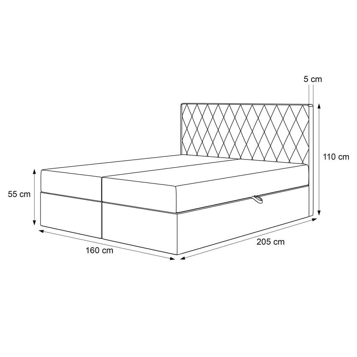 BOXBETT PONTI 160x200 cm Beige (Samt) - mit 2 Bettkästen, Bonellmatratze und vertikaler Rautensteppung - Beige, Holzwerkstoff/Textil (160/200cm) - Ravio