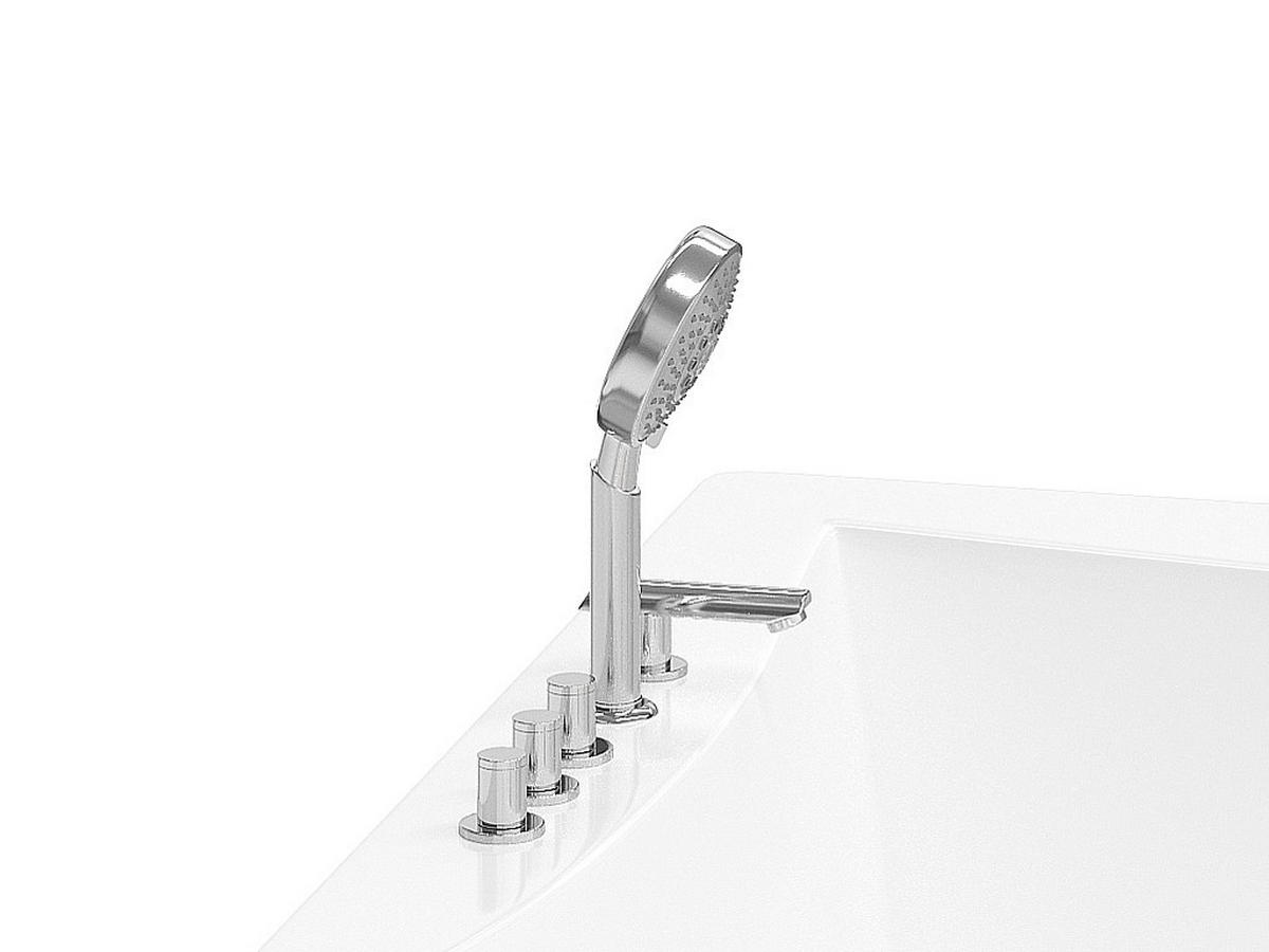 WHIRLPOOLBADEWANNE - 1 Person - acryl - weiß Agyness - Weiß, Kunststoff (135/57/135cm) - Vente-Unique