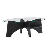 COUCHTISCH 104,9/60/35,6 cm Schwarz Transparent aus MDF und Sicherheitsglas - Schwarz, Holzwerkstoff (104.9/60/35.6cm) - OKWISH