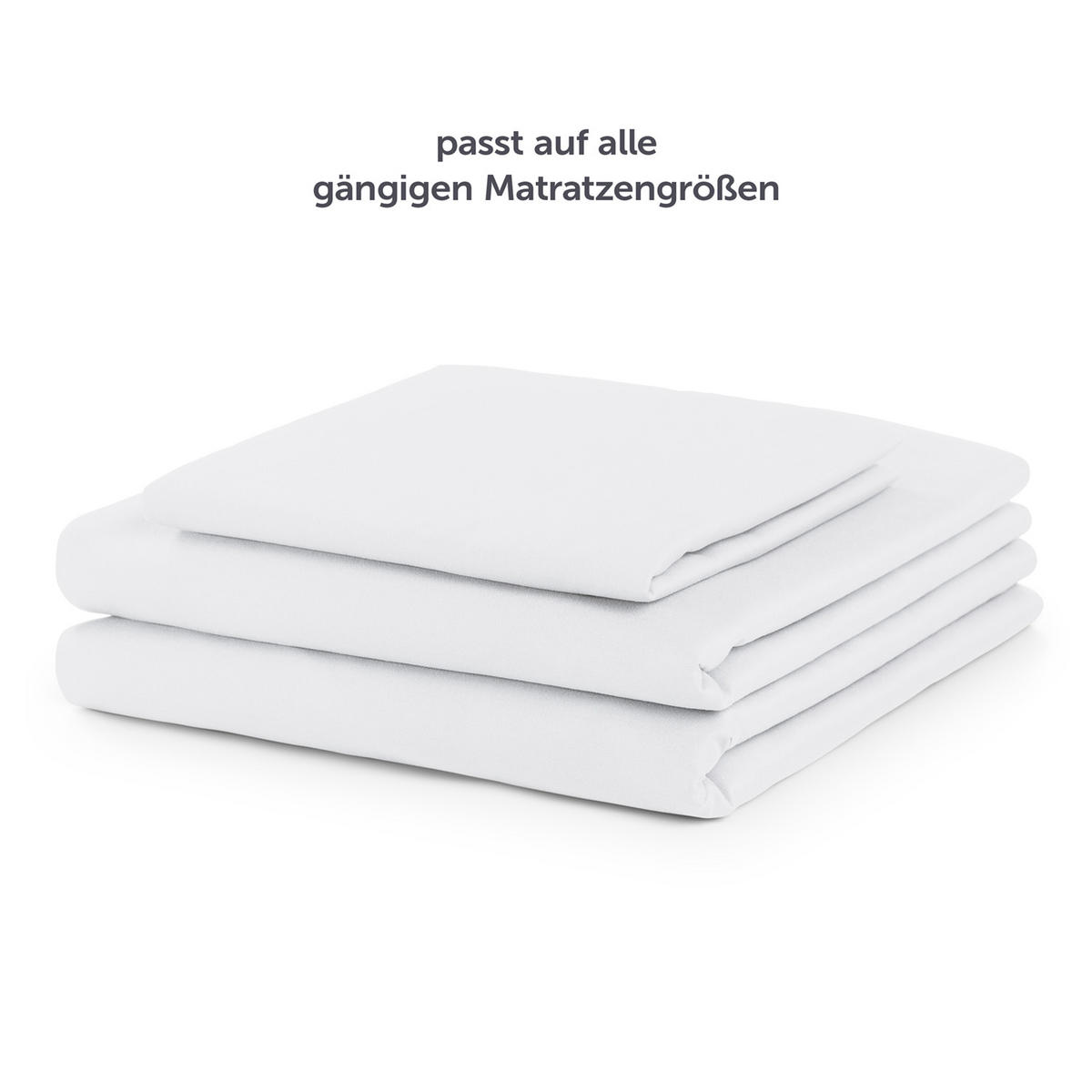 BETTLAKEN 3er Set - Spannbettlaken 90x190x30cm 1X Kissenbezug 50x80cm - White - Weiß, Textil (90/190cm)