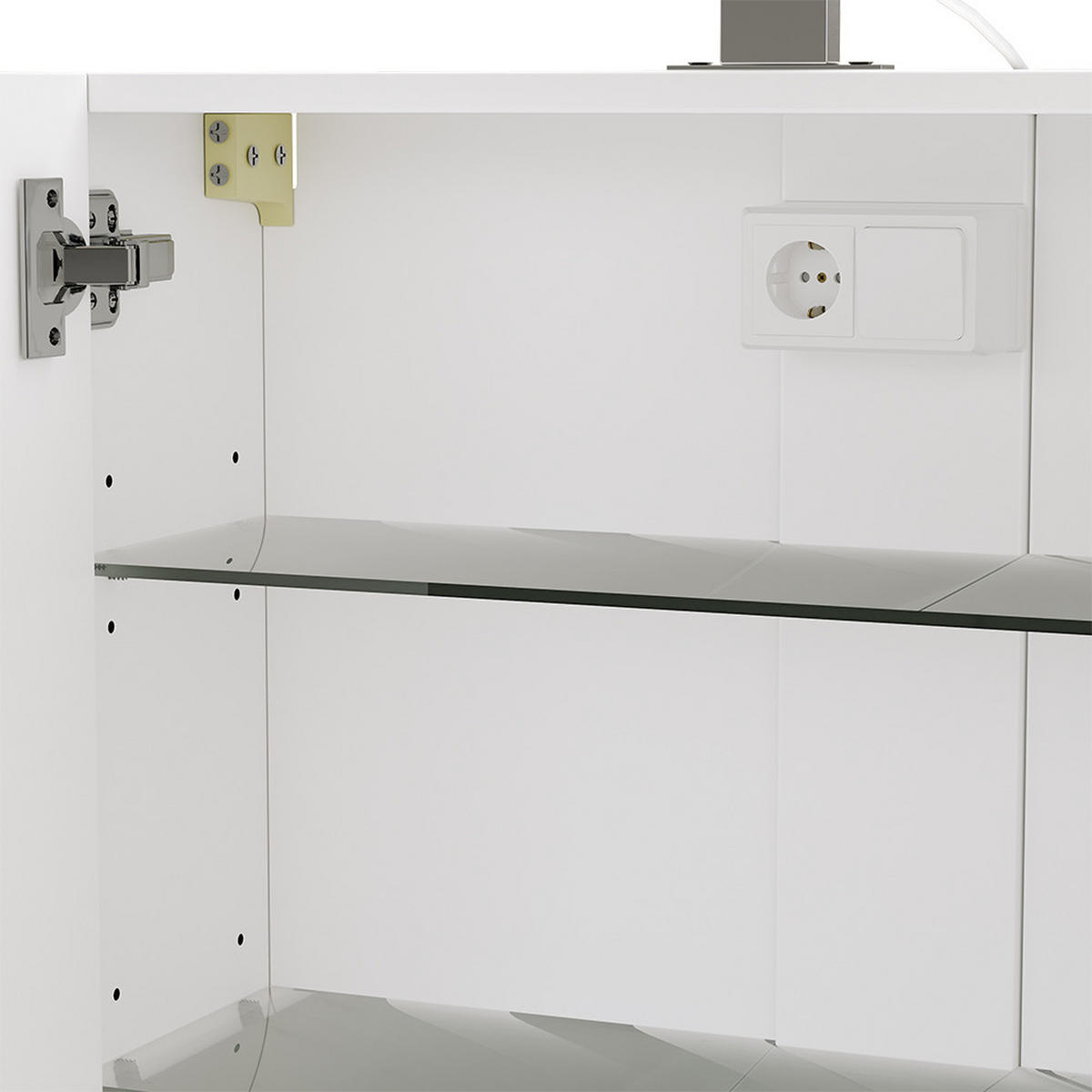 KÚPEĽŇOVÁ SKRINKA SO ZRKADLOM Lavio biely - biela, kompozitné drevo (60/60/20cm) - Vicco