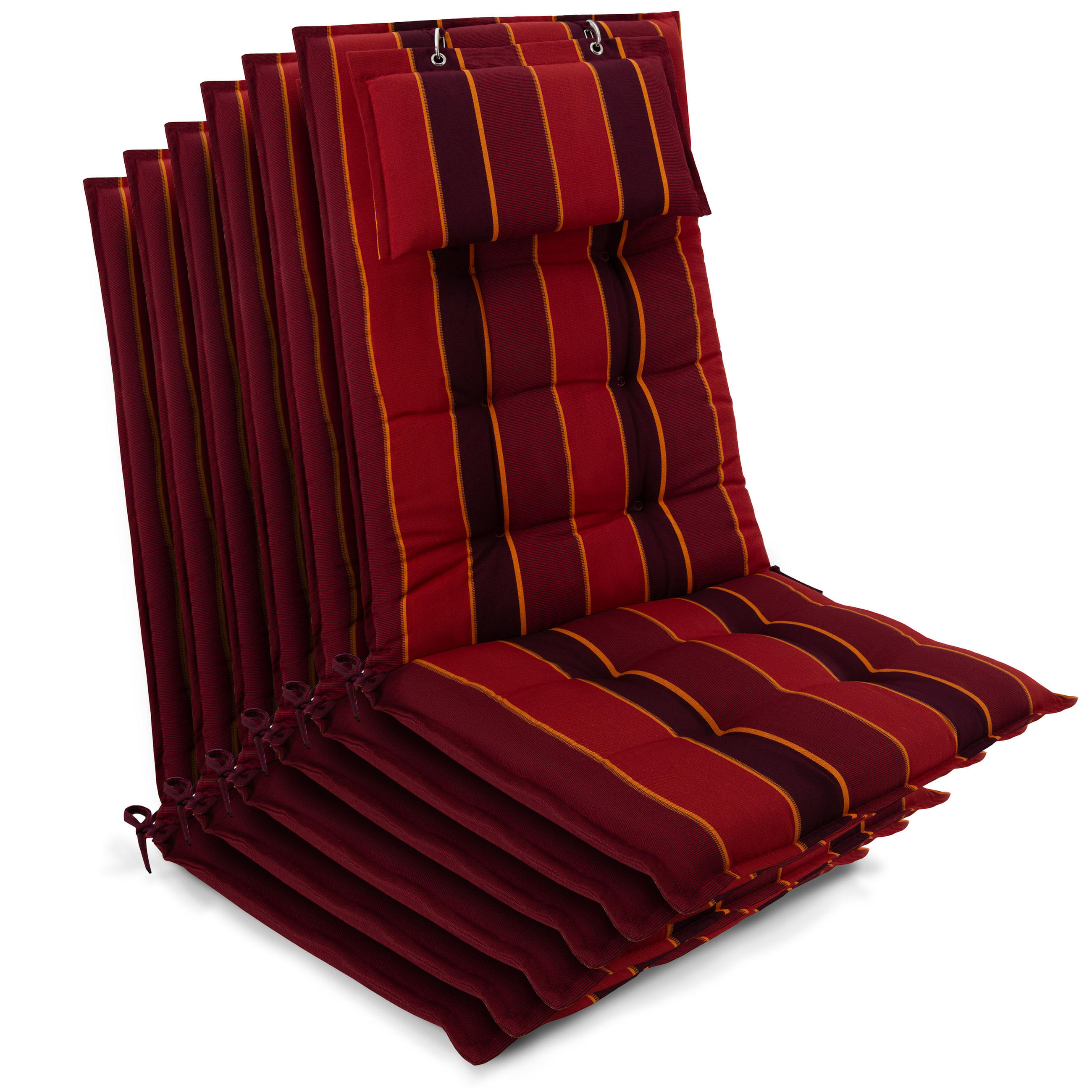 HOCHLEHNER Sun-HL 119x50x8cm Rot-Anthrazit-Gestreift (6tlg) - Dunkelrot, Textil (50/120cm) - Beautissu 