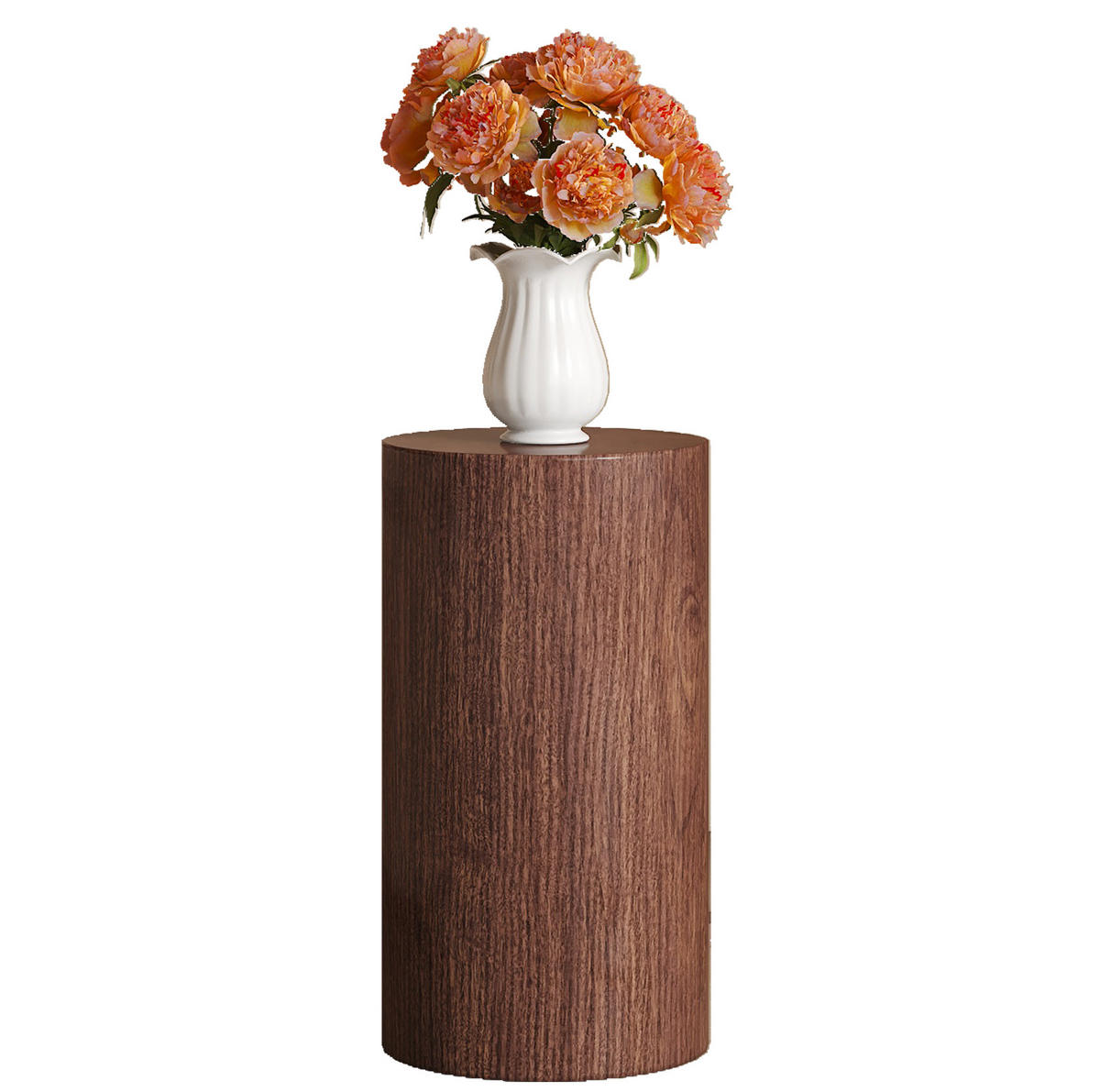 ODKLÁDACÍ stolek 30/30/55 cm ořechová z MDF bez montáže - barva vlašského ořechu, kompozitní dřevo (30/30/55cm) - OKWISH