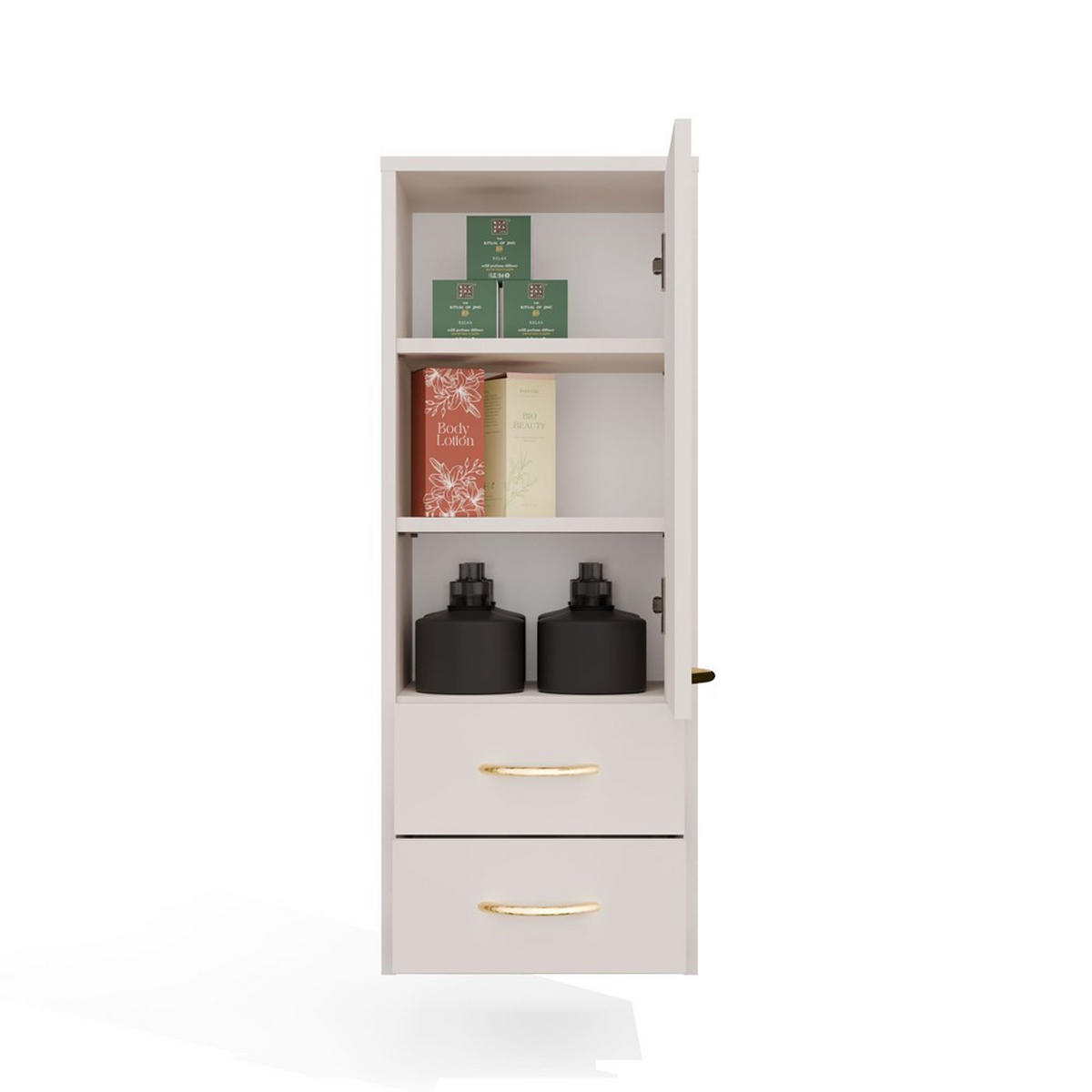 WANDHÄNGESCHRANK Noras - Kaschmir, Holzwerkstoff (35/90/30cm) - kommodly