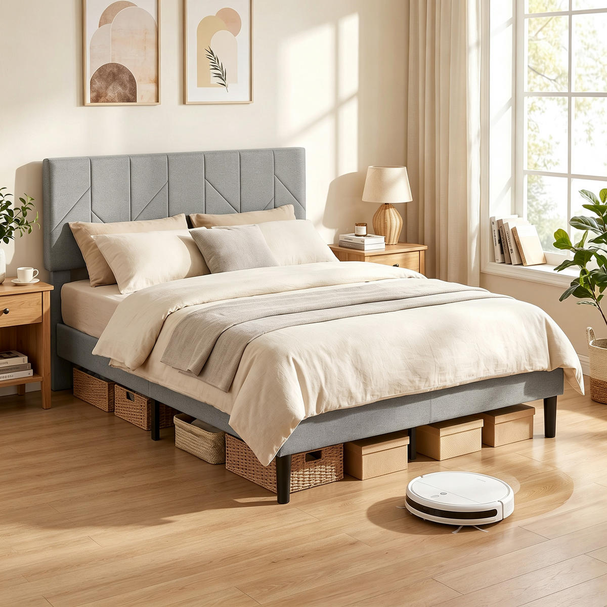 BETT Grau 196/149/105 cm - Grau, Metall - PANGIVO