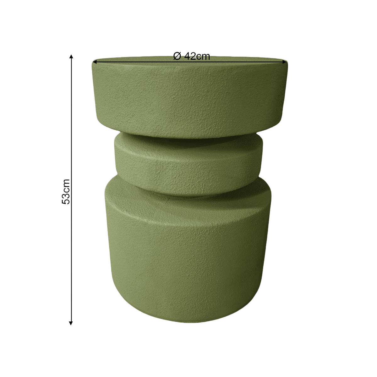 BEISTELLTISCH Grün 35/35/46 cm - Grün, Stein (35/35/46cm) - Mobili Rebecca