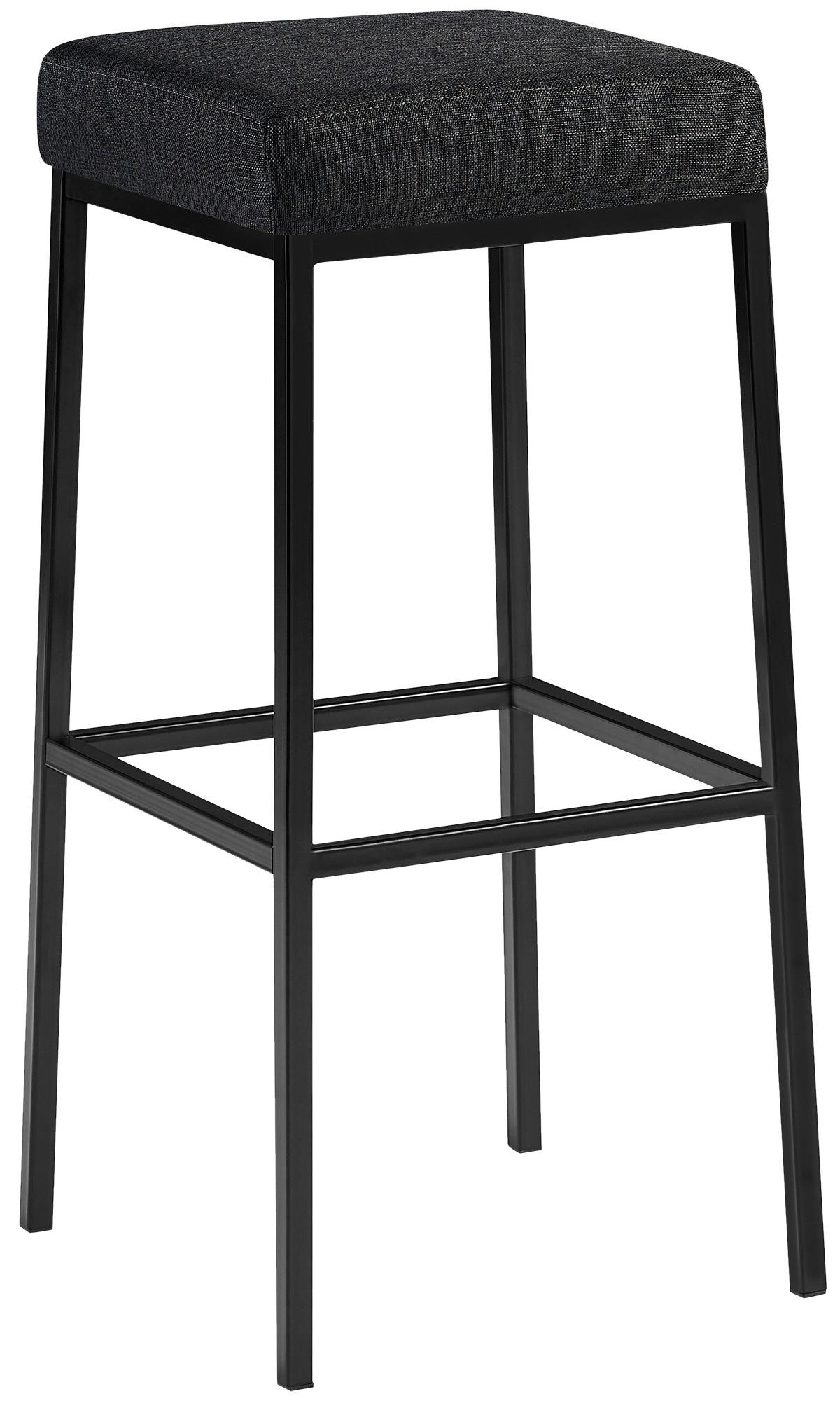 BARHOCKER Stoff dunkelgrau - Dunkelgrau/Schwarz, Textil/Metall (37/83/37cm) - CLP