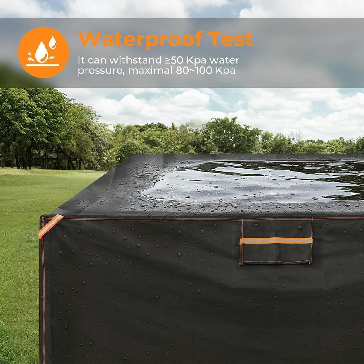ABDECKPLANE Gartenmöbel 250 x 210 x 90 cm Wasserdicht - Schwarz, Kunststoff (250/210/90cm)