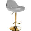 BARHOCKER Stoff grau - Goldfarben/Grau, Textil/Metall (51/89/52cm) - CLP