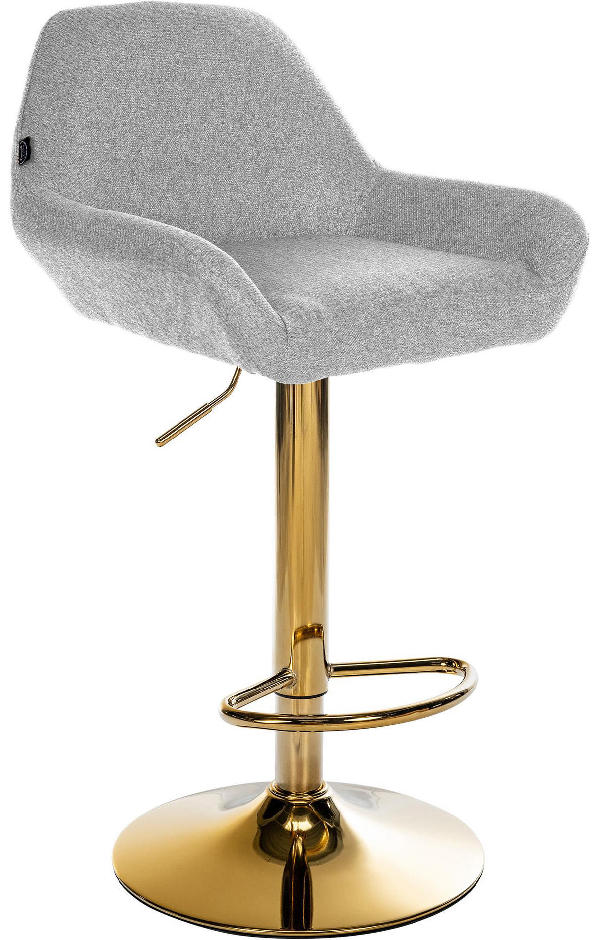 BARHOCKER Stoff grau - Goldfarben/Grau, Textil/Metall (51/89/52cm) - CLP