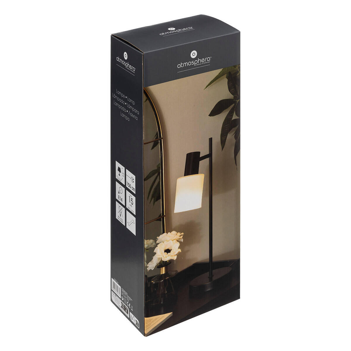 TISCHLAMPE Tais 45 cm - Schwarz, Metall (21.5/15/45.5cm) - Atmosphera Createur d´interieur