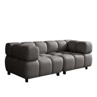 SOFA 3-Sitzer Modular, Couch, Veloursstoff Bluvel, Aschgrau, Bolla - Grau, Holz (192/71/96cm) - Kaiser Möbel