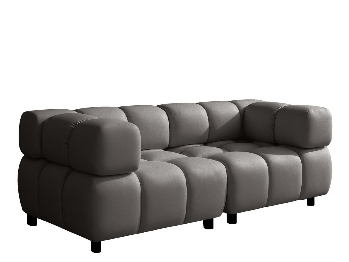SOFA 3-Sitzer Modular, Couch, Veloursstoff Bluvel, Aschgrau, Bolla - Grau, Holz (192/71/96cm) - Kaiser Möbel