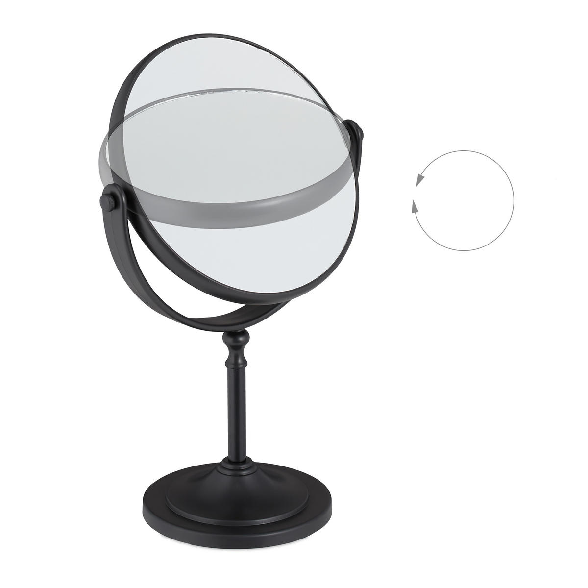 KOSMETIKSPIEGEL - Schwarz, Glas/Kunststoff (18/27.5/10.5cm) - Relaxdays