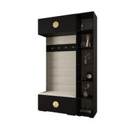 GARDEROBEN-SET 236,7/140/47 - Schwarz/Weiß, Holz/Kunststoff (140/236.7/47cm) - Abiks Möbel