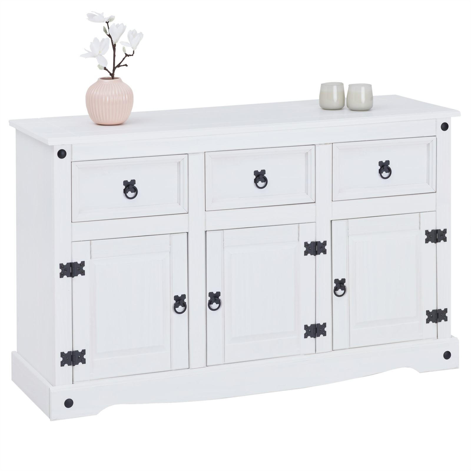 CARO-Möbel Sideboard Weiß 124x76x40 cm