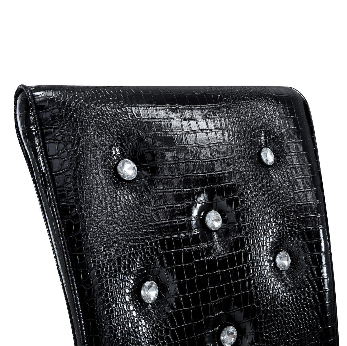 ESSZIMMERSTUHL 4er-Set mit PVC-Bezug und Metallbeinen Schwarz - Silberfarben, Metall (42/101/61.5cm) - Meubliv