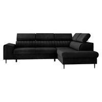 ECKSOFA Kadurin, Seite: Rechts - Schwarz, Holz/Kunststoff (276/206cm) - MIRJAN24